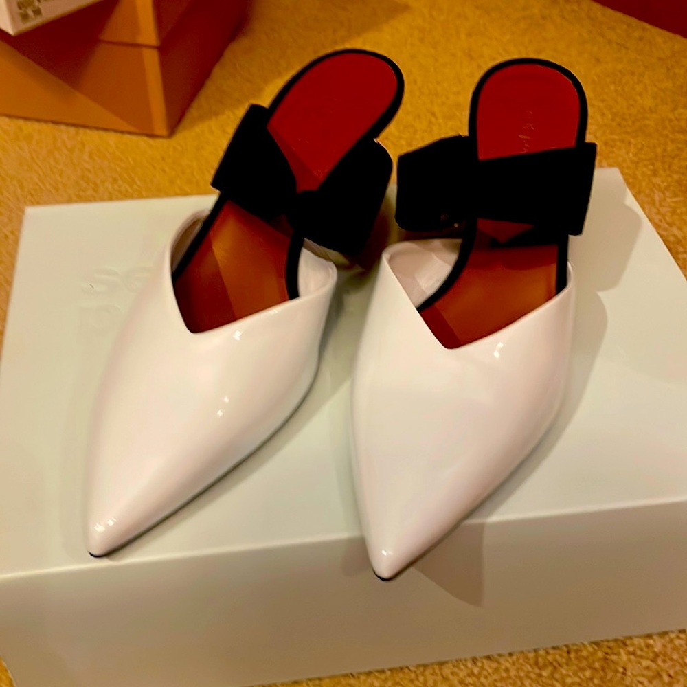 Self portrait mule color black and white size 38.5 brand new